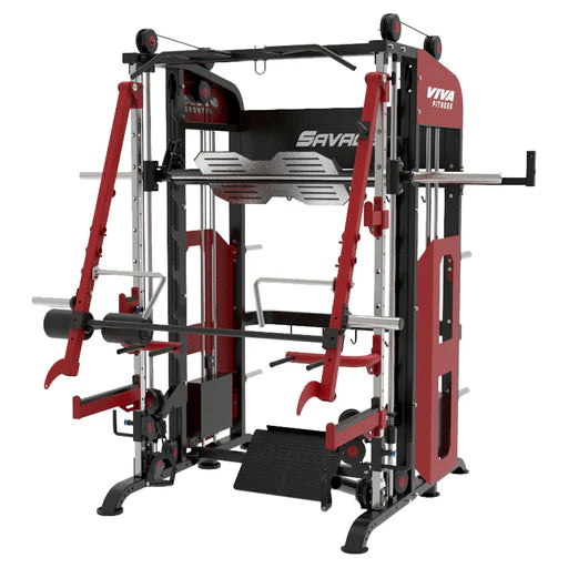 Viva Fitness Savage Multi Gym with Dual 100 KG Weight Stacks | Functional Trainer, Smith Machine & Multi Gym Combo