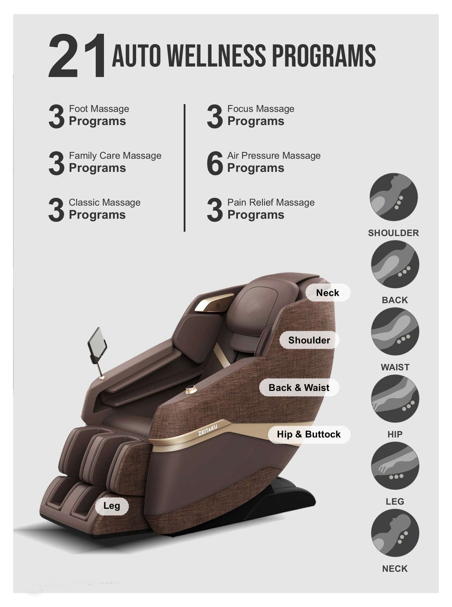 A81 Triple Core Massage Chair | AI Zero Gravity Full Body Massage Chair with Magnetic Stone Therapy & 21 Auto Programs