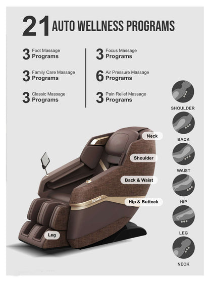 A81 Triple Core Massage Chair | AI Zero Gravity Full Body Massage Chair with Magnetic Stone Therapy & 21 Auto Programs