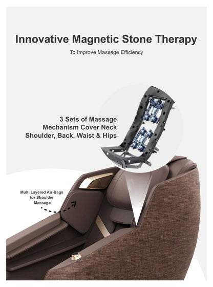 A81 Triple Core Massage Chair | AI Zero Gravity Full Body Massage Chair with Magnetic Stone Therapy & 21 Auto Programs