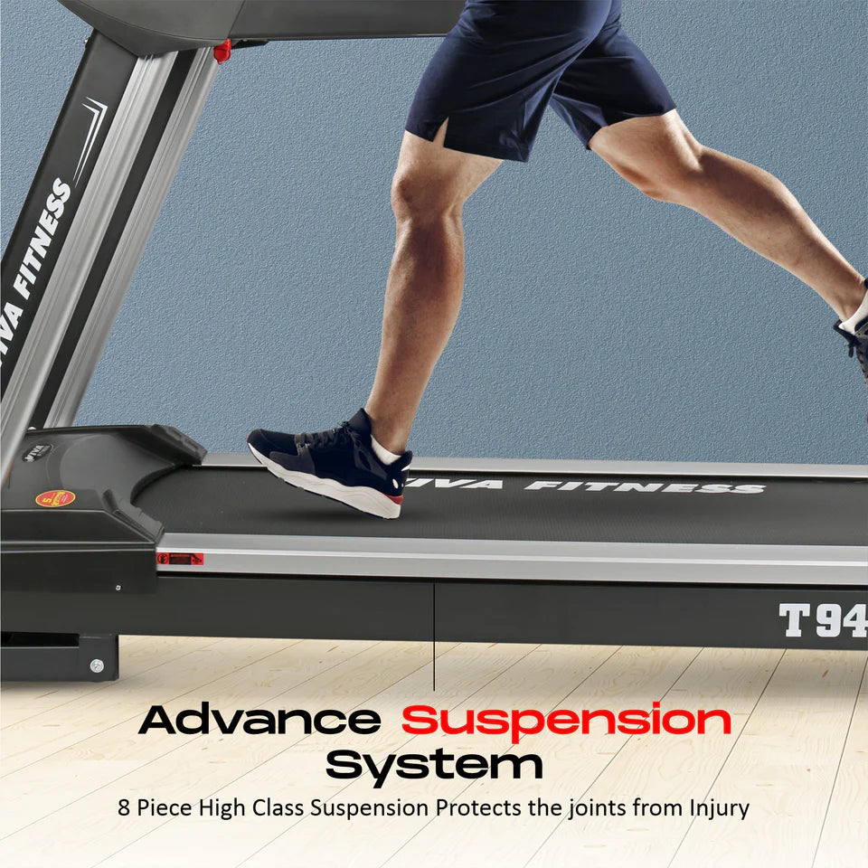 Viva Fitness T-940 AC Motorized Treadmill | 6 HP Commercial Treadmill with 20% Auto Incline, Bluetooth, Kinomap & 24 km/h Speed