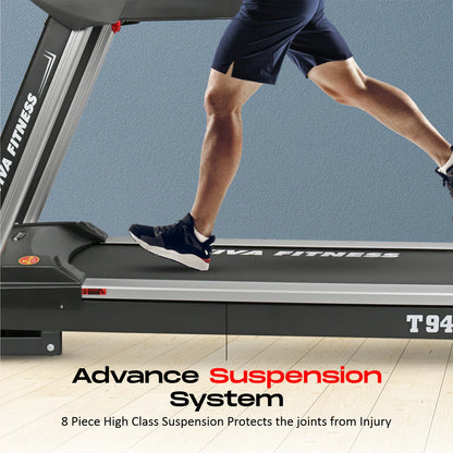 Viva Fitness T-940 AC Motorized Treadmill | 6 HP Commercial Treadmill with 20% Auto Incline, Bluetooth, Kinomap & 24 km/h Speed