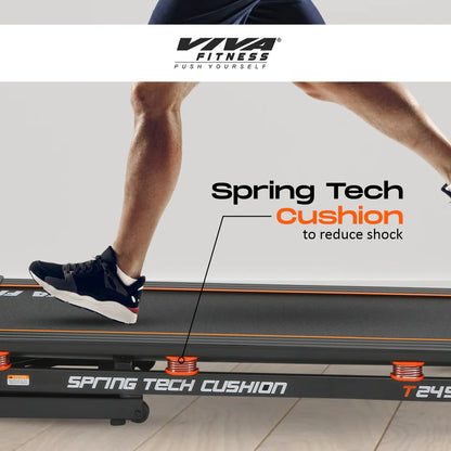 Viva Fitness T-245 DC Motorized Treadmill | 4.5 HP Folding Treadmill with Auto Incline, MP3 Speakers & Body Fat Analyzer