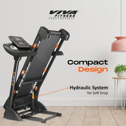 Viva Fitness T-245 DC Motorized Treadmill | 4.5 HP Folding Treadmill with Auto Incline, MP3 Speakers & Body Fat Analyzer