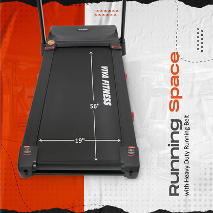 Viva Fitness T-752 AC Motorized Treadmill | 4 HP AC Motor Folding Treadmill with Auto Incline, MP3, LCD Display & Shock Absorption