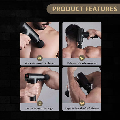 Fascial Gun Massager | Deep Tissue Percussion Massage Gun with 7 Speed Levels & LED Touch Display