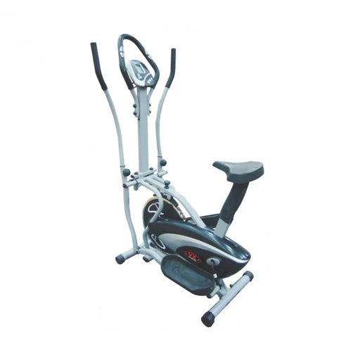 Viva Fitness KH-350 Metallic Double Burner Orbitrek with Seat & Hand Pulse | Cross Trainer Exercise Bike for Home