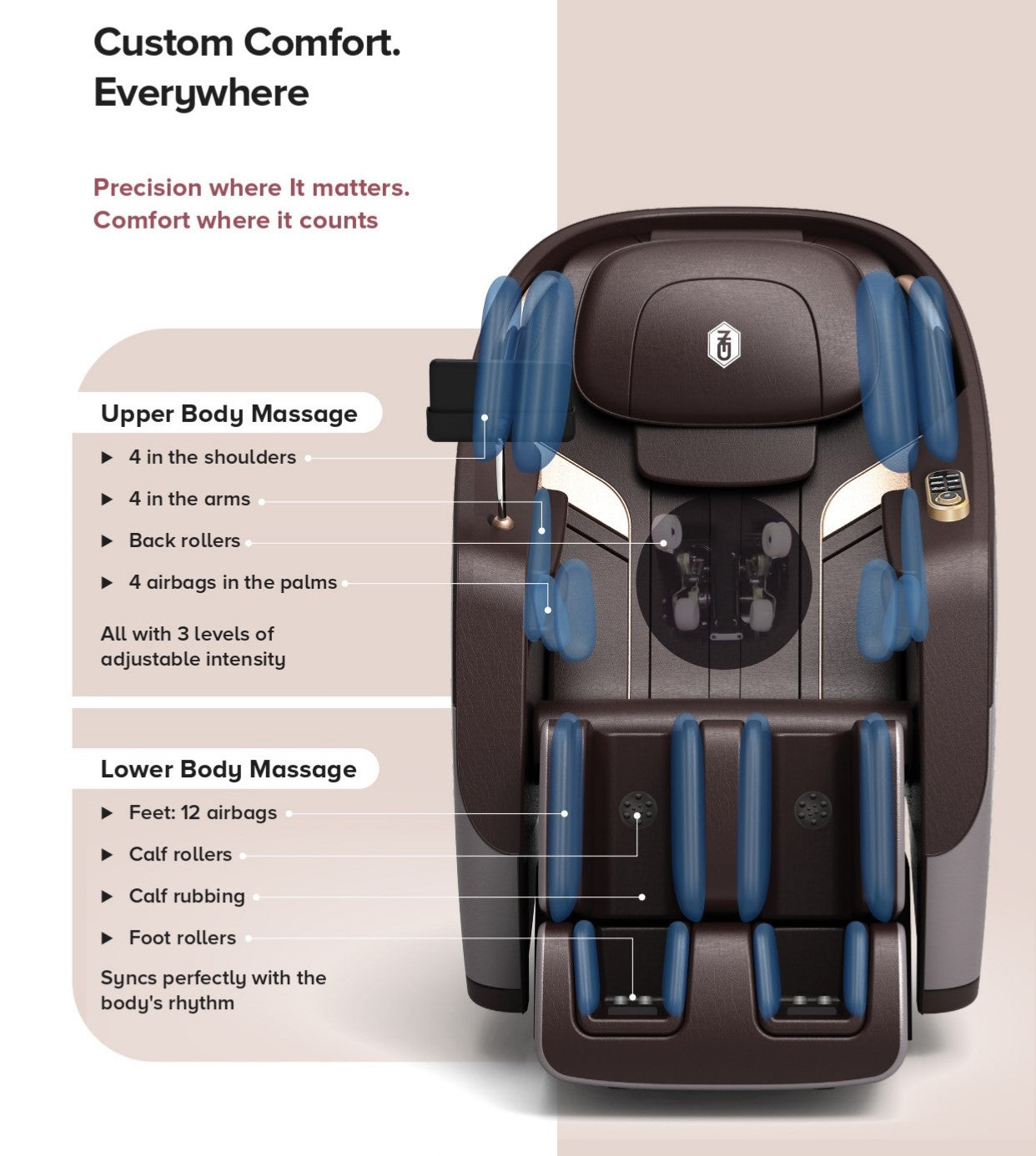 MANZOKU A85 Luxury Massage Chair | AI Zero Gravity Full Body Massage Chair with Voice Control & 3D Surround Sound