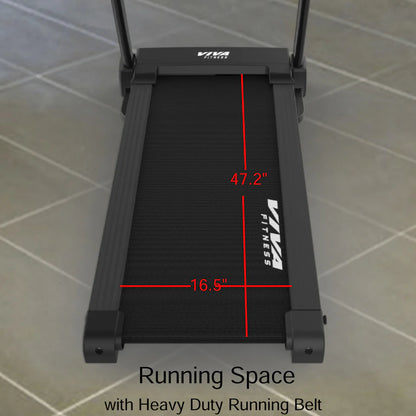 Viva Fitness T-160 DC Motorized Treadmill | 3.5 HP Folding Treadmill with Bluetooth, Kinomap & Manual Incline for Home Gym