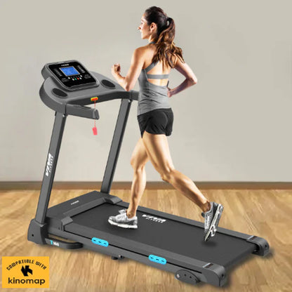 Viva Fitness T-160 DC Motorized Treadmill | 3.5 HP Folding Treadmill with Bluetooth, Kinomap & Manual Incline for Home Gym