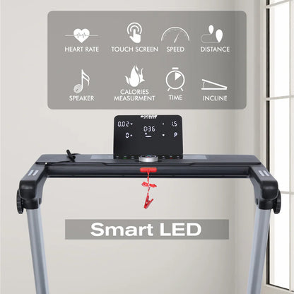 Viva Fitness T-906 AC Motorized Treadmill | 5 HP Folding Treadmill with 20% Auto Incline, MP3, USB & LED Display