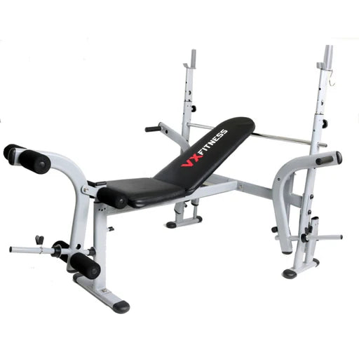 Viva Fitness VX-3500 Olympic Weight Bench with Leg Curl & Leg Extension | Adjustable Multi Workout Bench for Home Gym