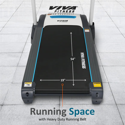 Viva Fitness T-440 Motorized Treadmill | 5 HP Peak DC Motor Folding Treadmill with Auto Incline, MP3, USB & LCD Display