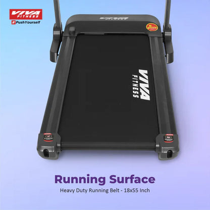 Viva Fitness T-902 AC Motorized Treadmill with 18% Auto Incline, Bluetooth & Kinomap | Premium Home Gym Treadmill