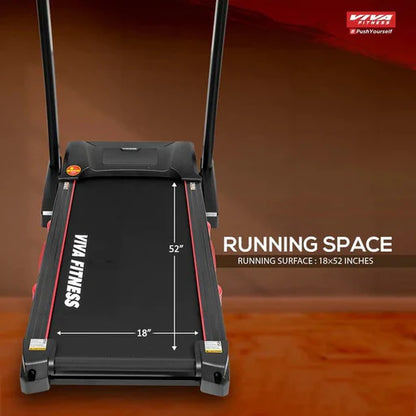 Viva Fitness T-52 AC Motorized Treadmill with Auto Incline, Bluetooth & Kinomap Connectivity | Home Gym Treadmill