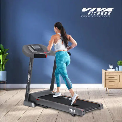 Viva Fitness T-148 DC Motorized Treadmill for Home Use | Auto Incline Running Machine Axora Fitness