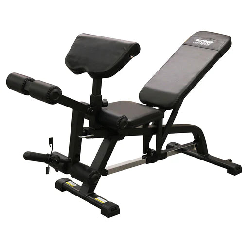 Viva Fitness X100 Multi Purpose Bench with Preacher Curl & Leg Extension | Commercial FID Weight Bench