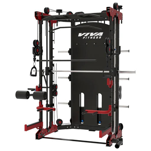 Viva Fitness X-900 Functional Trainer Cum Smith Machine with Dual 80 KG Weight Stacks | Commercial Strength Training System