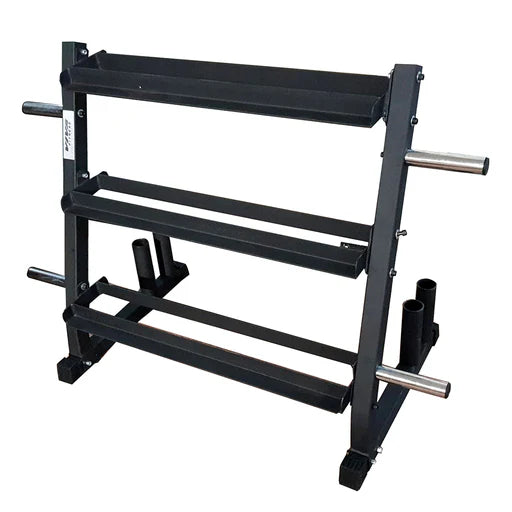 Viva Fitness KH-216 3 in 1 Storage Rack | Heavy Duty Dumbbell, Weight Plate & Barbell Storage System